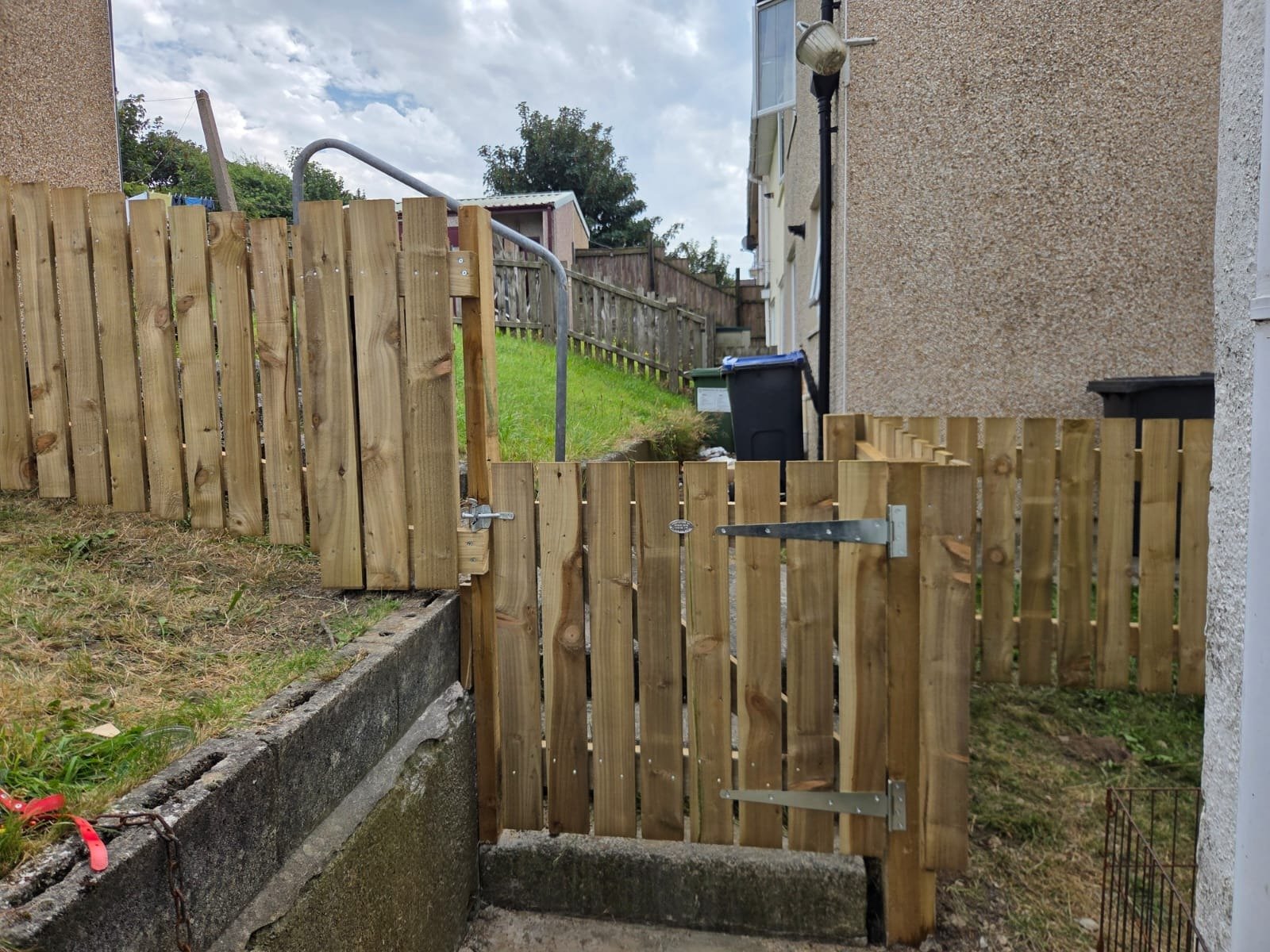 New gate and hit and miss fencing on a back path, West Lakes Fencing work near Common, Distington CA14
